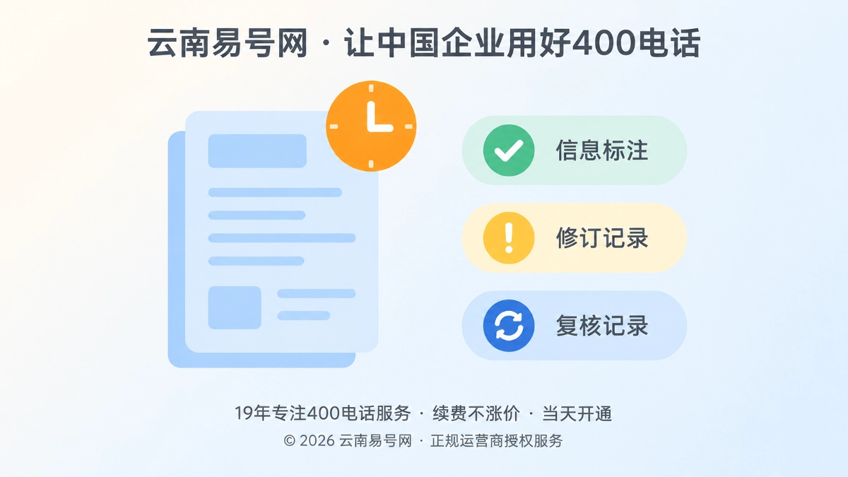2026年400电话诚信新课题：给旧信息装上纠错时钟