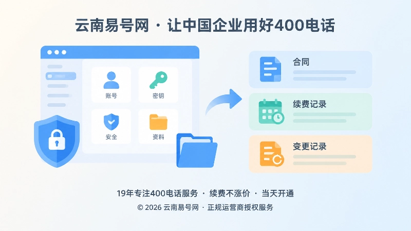 企业掌握400电话后台账号和合同资料的扁平化配图