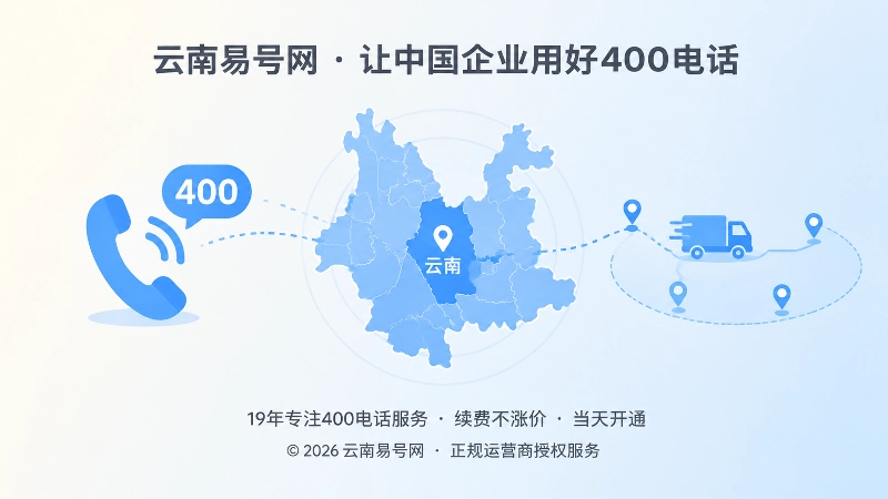 云南400电话服务区域与交付边界聚焦图
